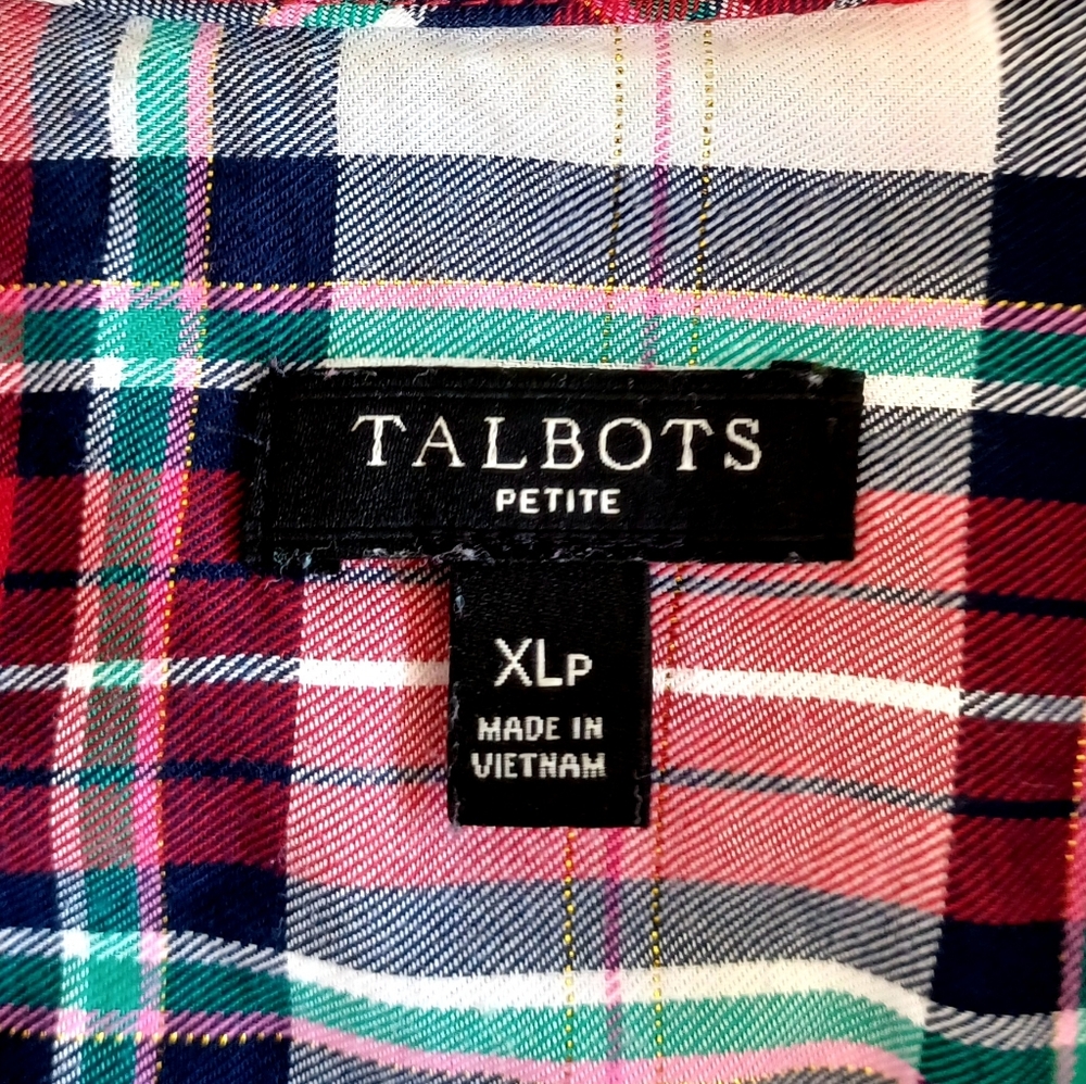 Talbots Plaid Cotton Button Down Shirt, Size XLp - Picture 16 of 16